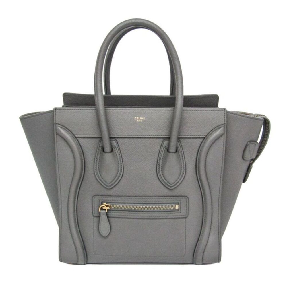 Celine Luggage Smooth Leather Gray Leather Handbag